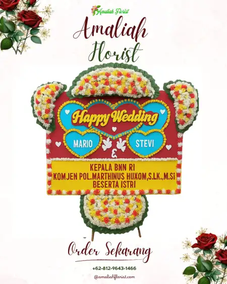Papan Bunga Pernikahan Babirik